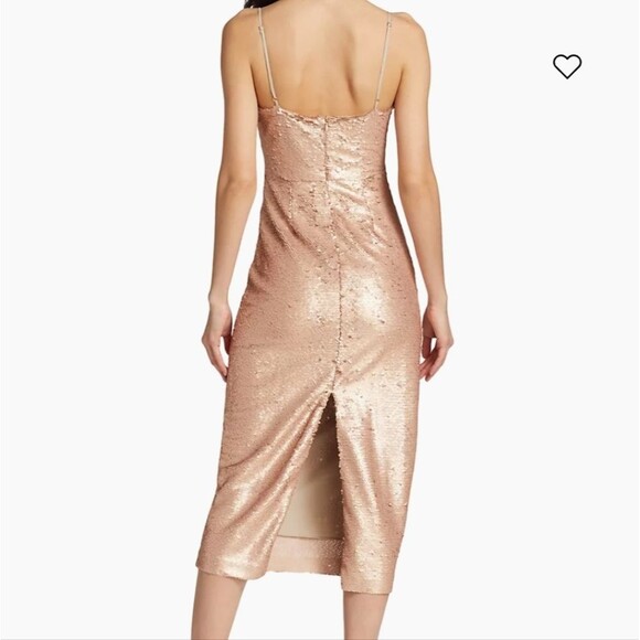 L'AGENCE Femme Sequin Cut-Out Midi-Dress Women's 2 Holiday Party Baddie - Picture 10 of 10